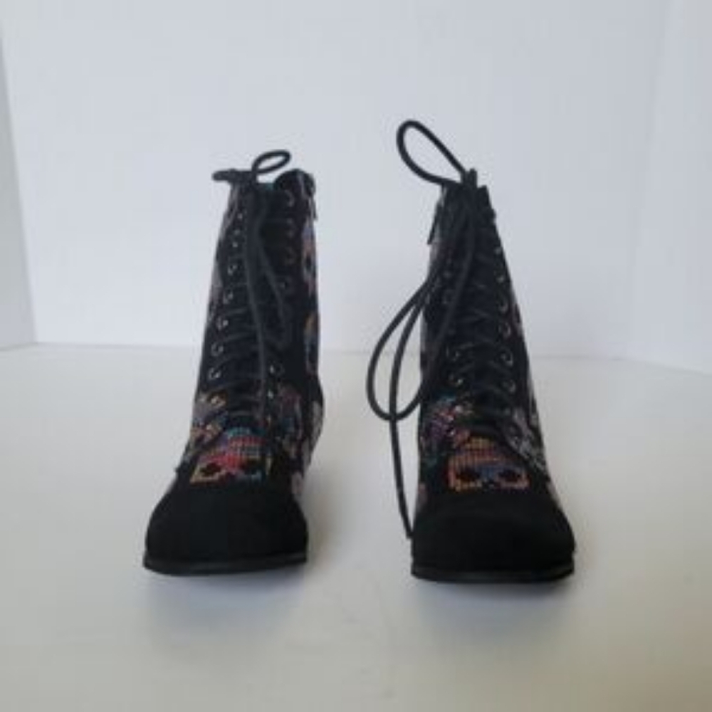 New Iron Fist Women's 5 Sugar Hiccup Combat Boots Black - Picture 2 of 12